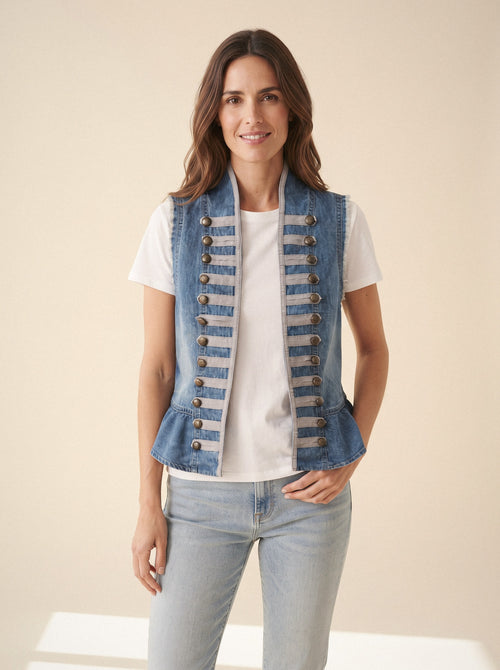 Chaleco napoleón vaquero azul vaquero — La Boutique, La Algaba