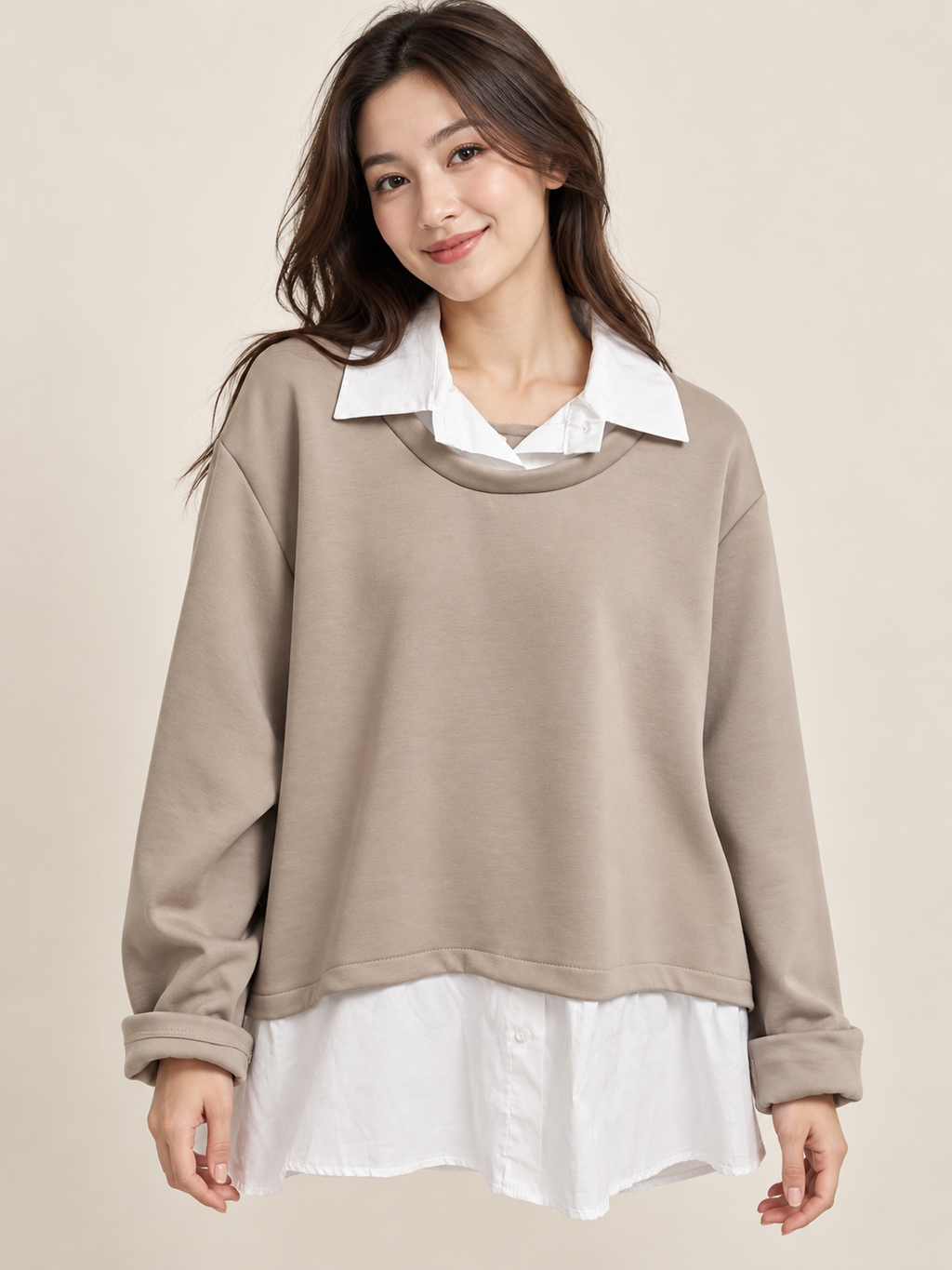 Sudadera con sobre camisa