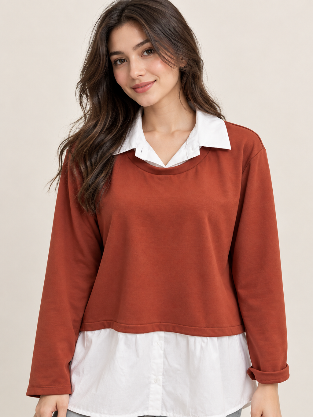 Sudadera con sobre camisa