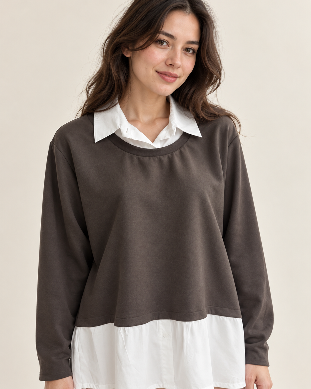Sudadera con sobre camisa