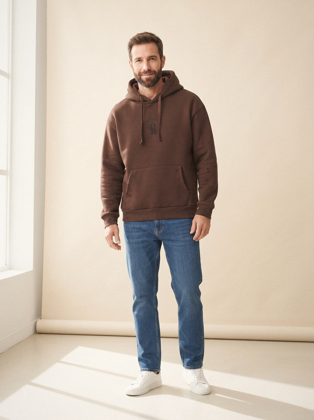 Sudadera capucha oversize R chocolate — La Boutique, La Algaba